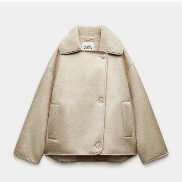 Zara Coat - side medium! Like new/ only worn once - Picture 3 of 7